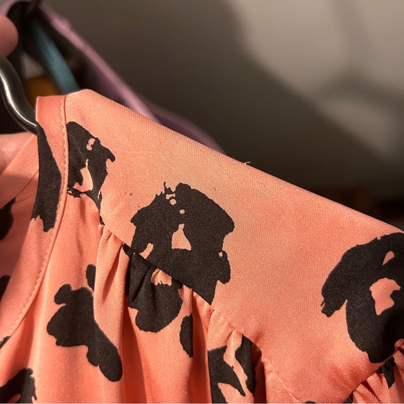 NWT EQUIPMENT Danette Long Sleeve A-Line Dress Pink and Black Size Large - Picture 6 of 11